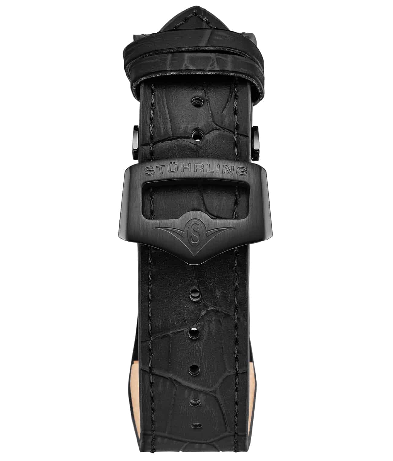 24mm Genuine Leather Watch Band with Stainless Steel Deployant Buckle - Replacement Strap for Men's & Women's Watches - Perfect for Dress, Business & Casual Wear