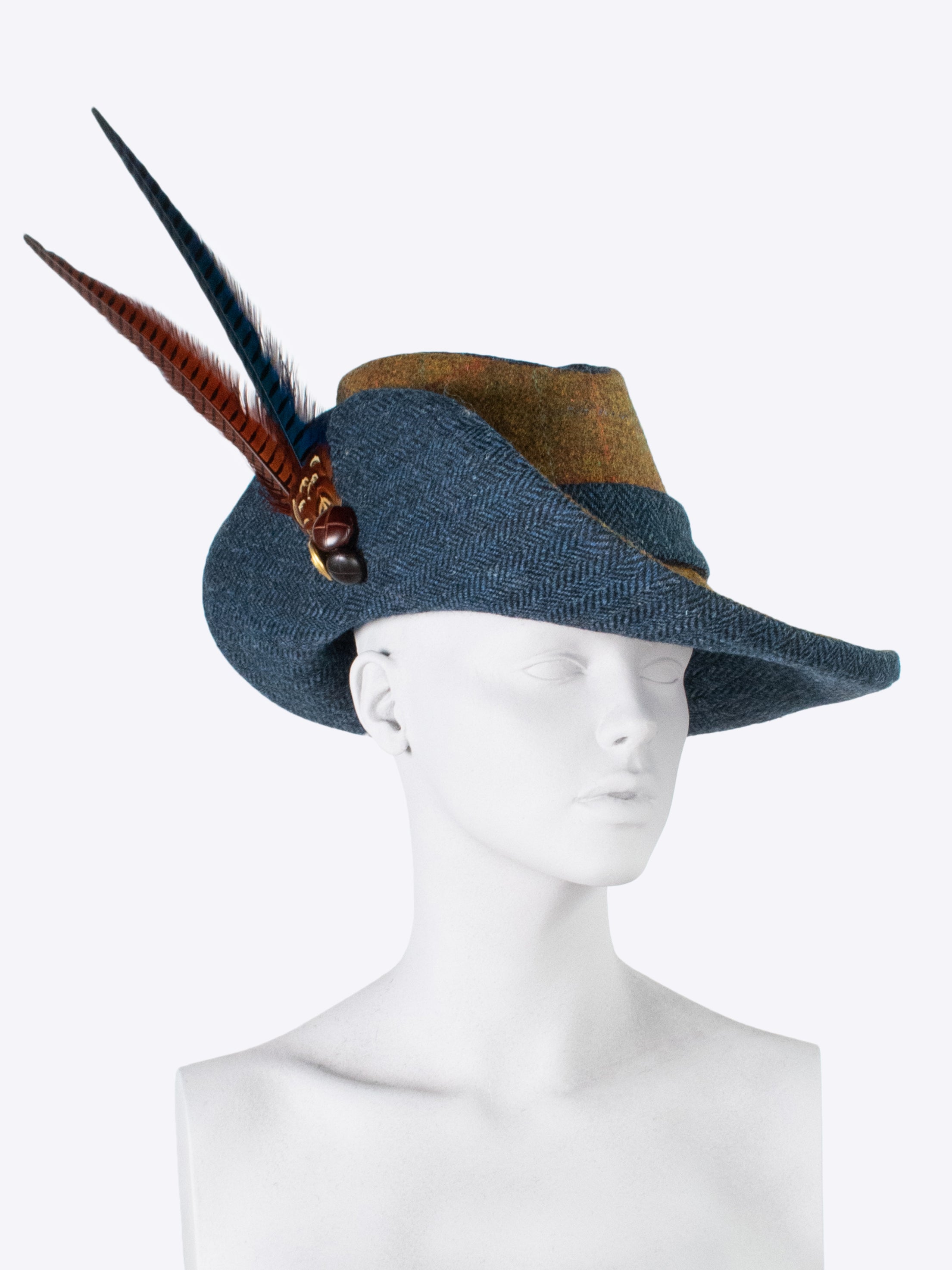 Water Resistant Wide Brim Sun Hat for Women - UPF 50+ UV Protection, Rust & Navy Blue - Perfect for Beach, Gardening, and Outdoor Activities