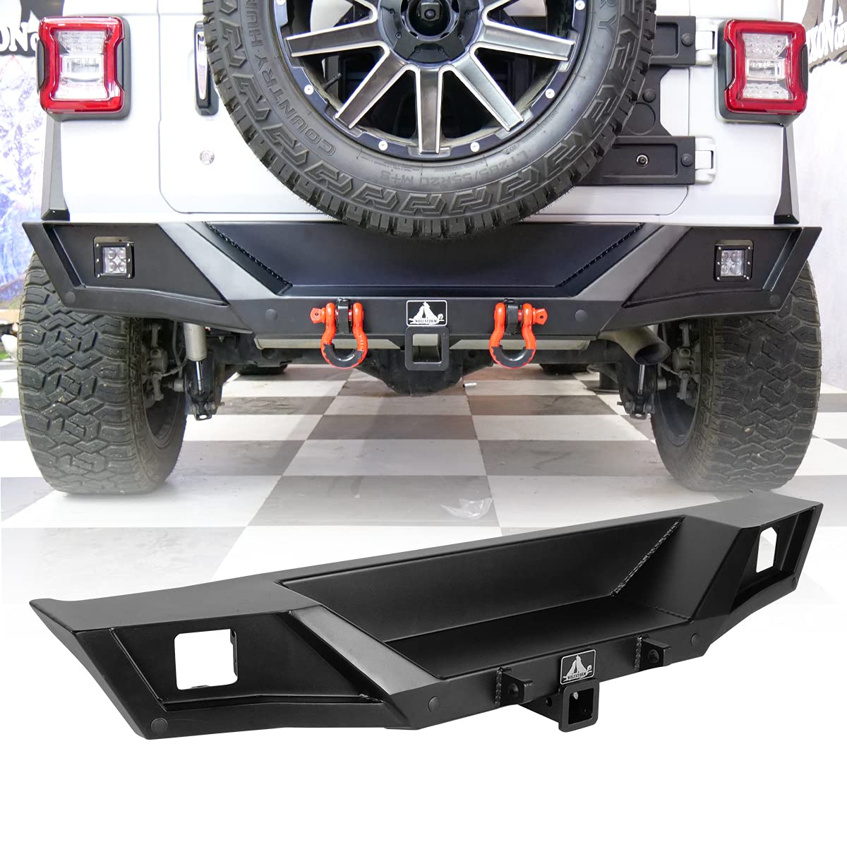 NIXON OFFROAD Rear Bumper Combo for 2018-2025 Jeep Wrangler JL & JLU - 2