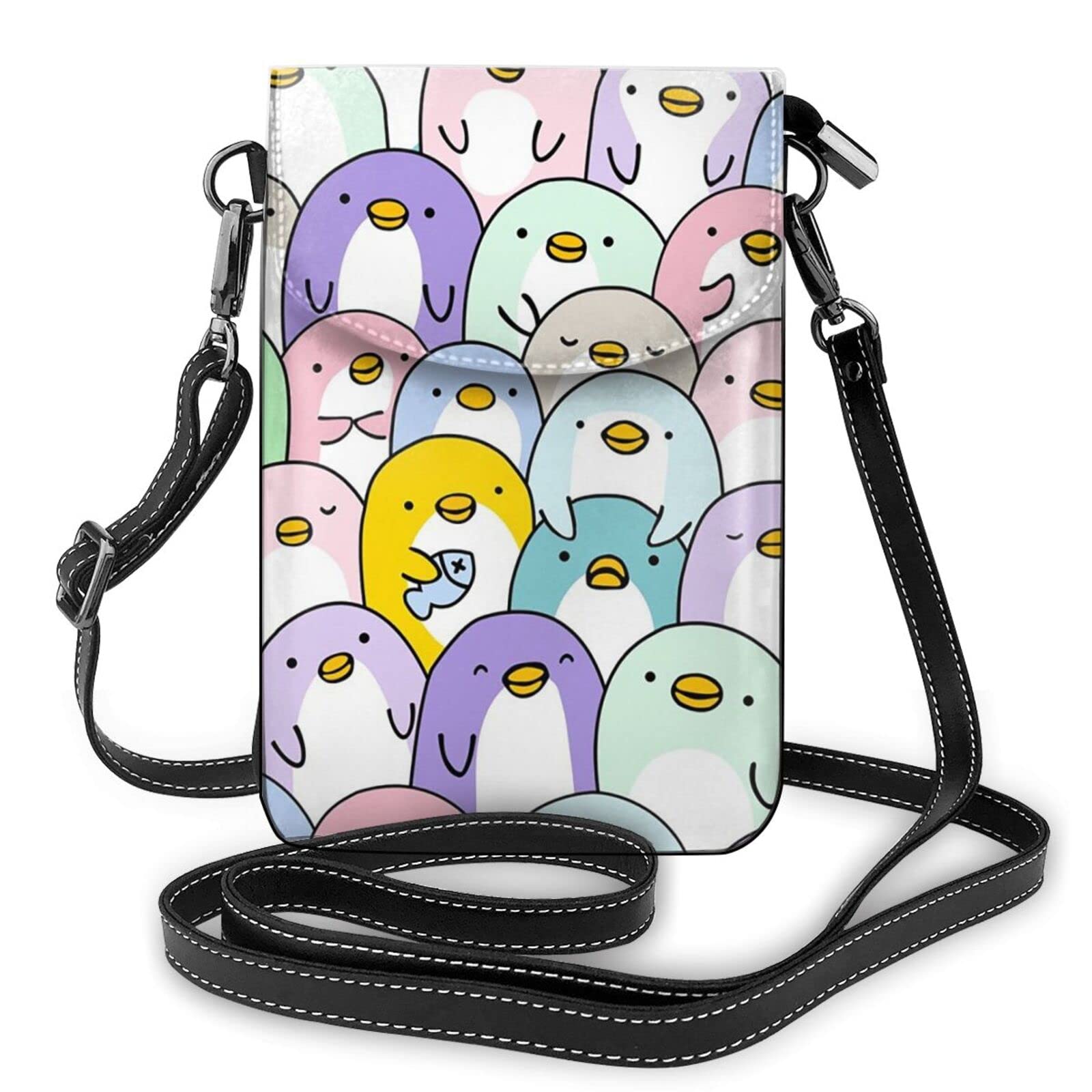 Cute Penguin Kawaii Crossbody Phone Purse for Women - PU Leather Small Wallet Shoulder Bag - Perfect for Daily Use, Travel & Shopping