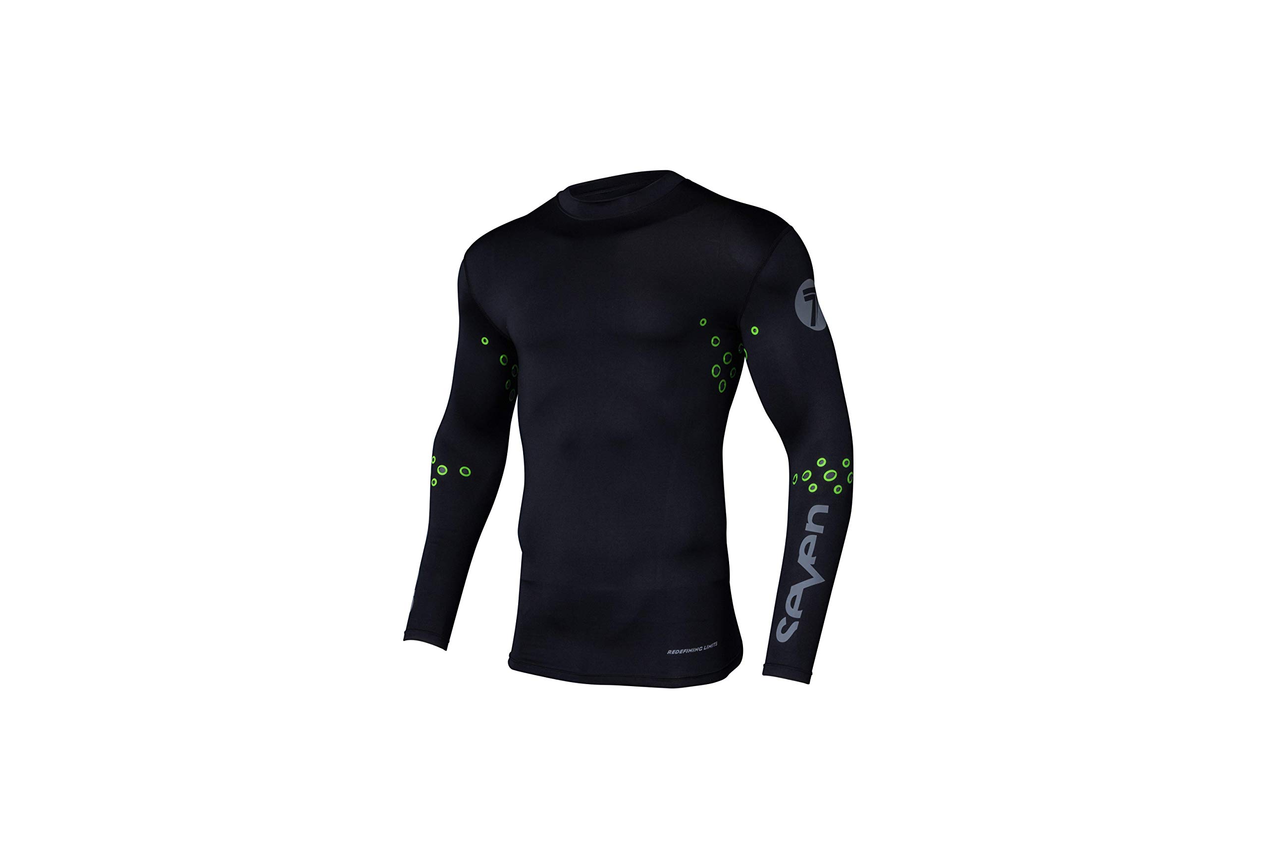 Seven Men's Zero Slay Laser Cut Compression Jersey - Black | High-Performance Workout & Running Shirt for Men