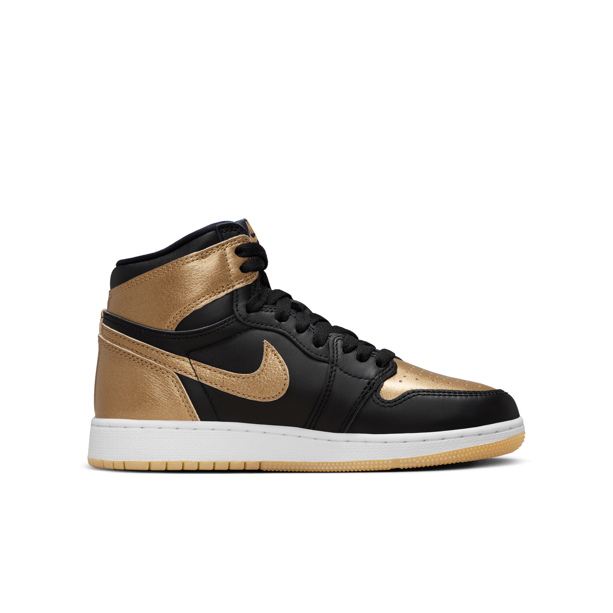 AIR JORDAN 1 RETRO HIGH OG (GS) Sneakers - Black/Metallic Gold - Men's Basketball Shoes for Streetwear & Casual Wear