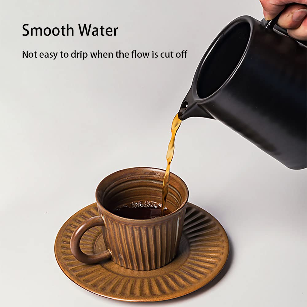 Premium Ceramic Pour Over Coffee Maker - Hand Drip Brewer with Glass Carafe & Reusable Filter - Perfect for Home Brewing, Office Use & Cafe Baristas - Enjoy Specialty Coffee Anytime