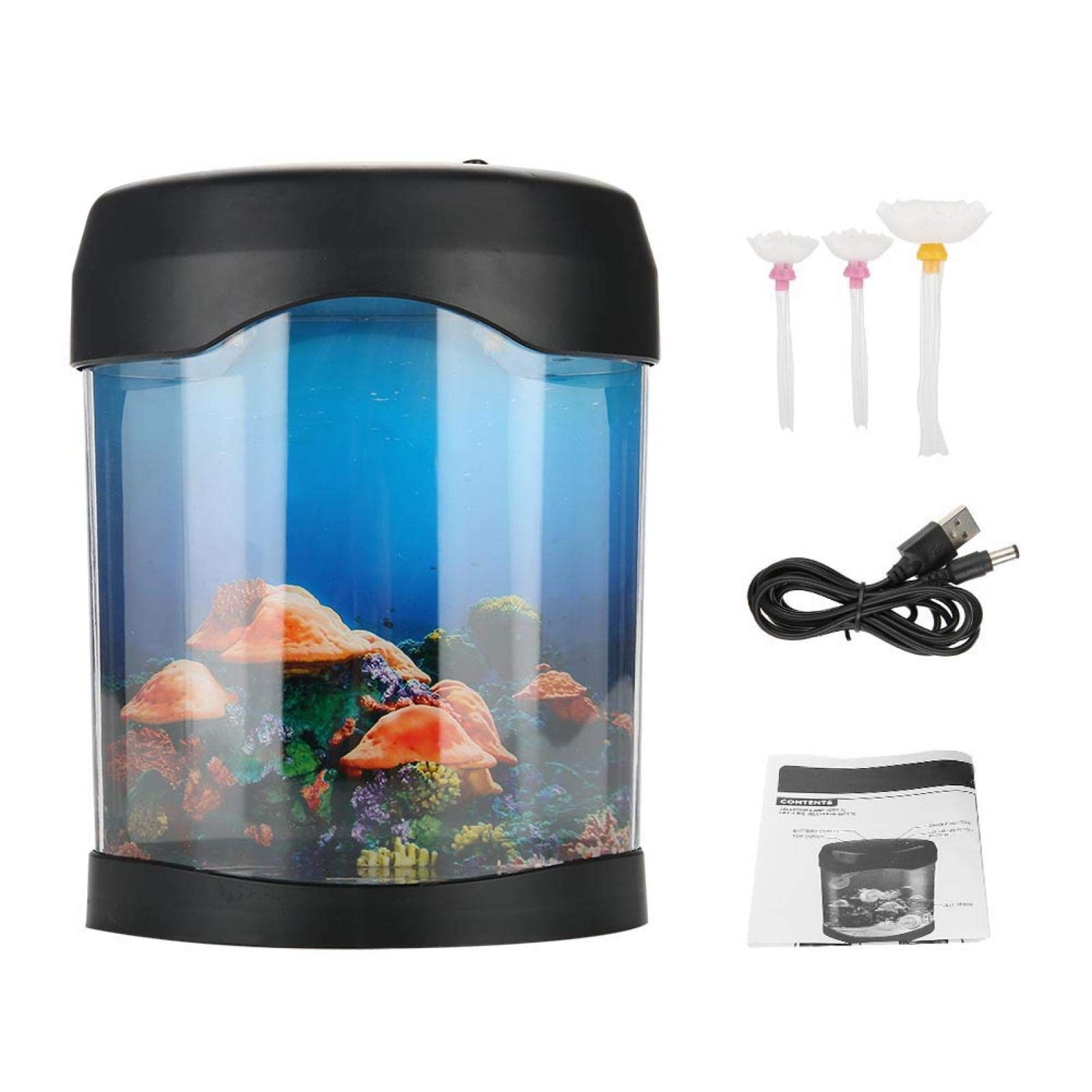 Zerodis USB Aquarium Light - Mini LED Fish Tank Light with 16 Color Changing Modes, ABS Plastic Desk Lamp for Home, Bedroom, Office Decor | Perfect for Night Lights, Mood Lighting & Desktop Aquarium Decorations