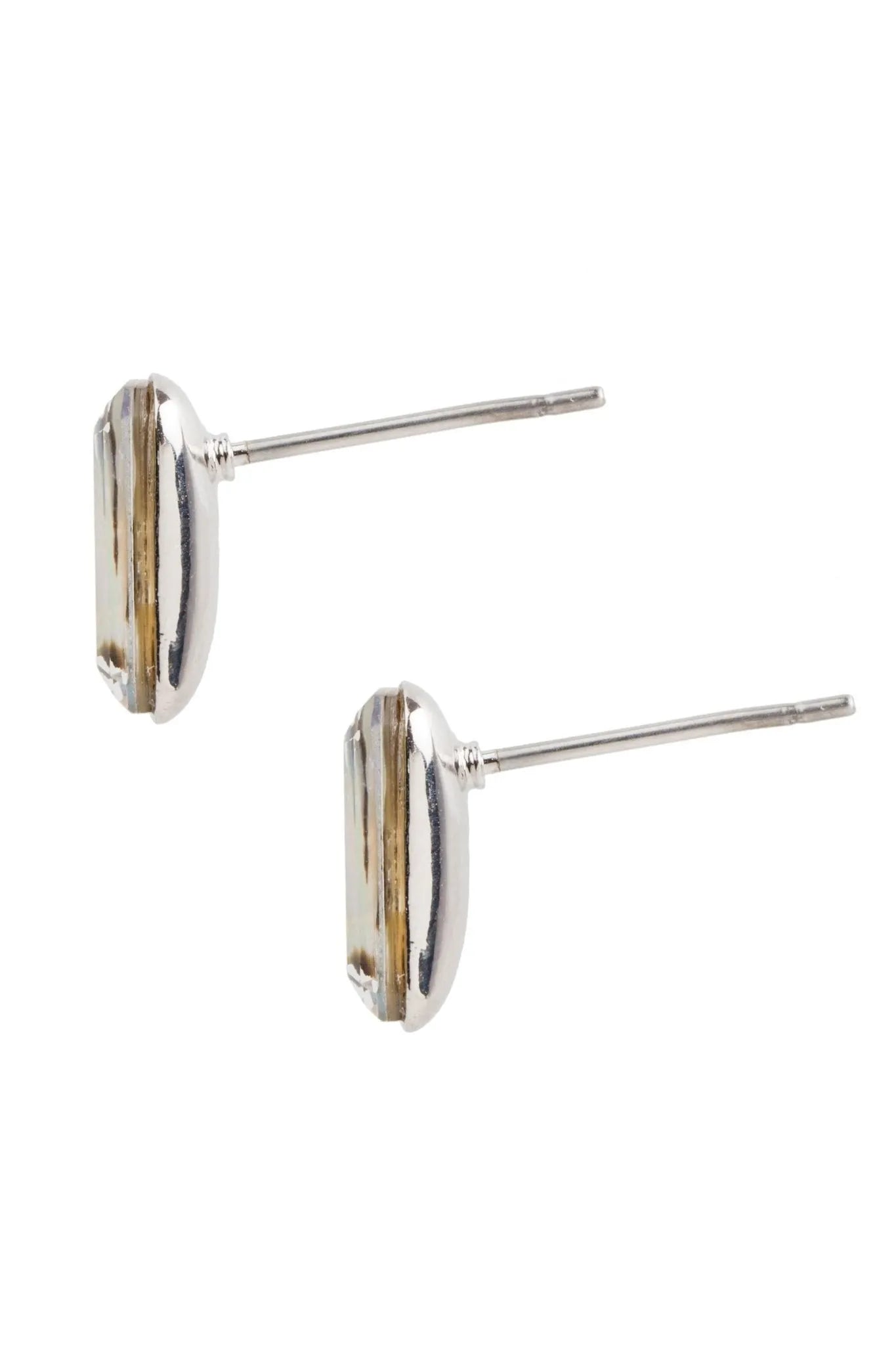 Prism Baguette Mini Stud Earrings for Women - Sparkling Cubic Zirconia Crystal Dangle Earrings - Perfect for Parties, Weddings & Everyday Wear