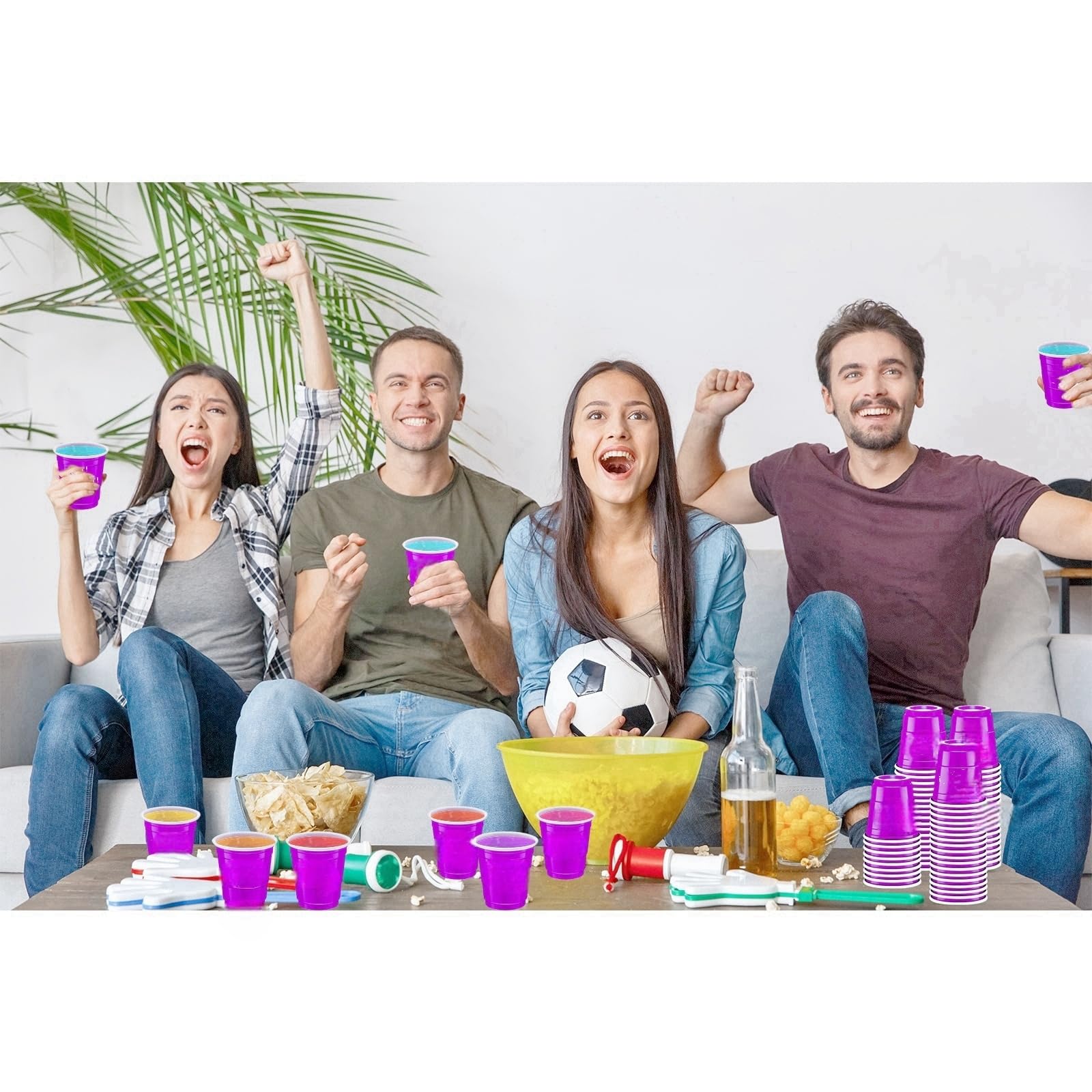 Purple Plastic Shot Glasses 2oz (500pcs) - Disposable for Drinks, Jello & Snacks