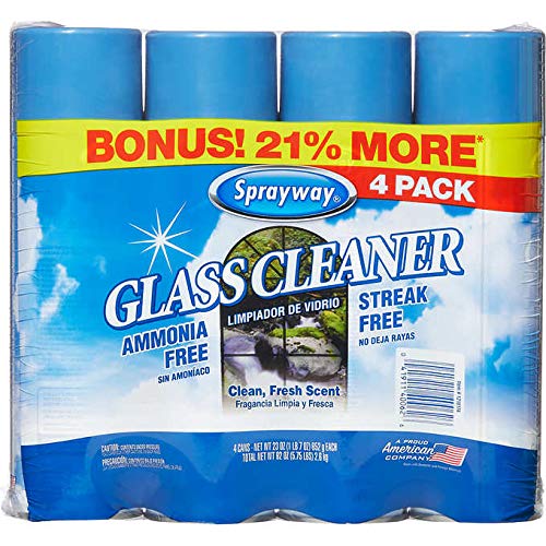 Sprayway Glass Cleaner - 23 oz (4-Pack) | Streak-Free Cleaning for Windows, Mirrors & Screens | Ideal for Home, Office & Car Use