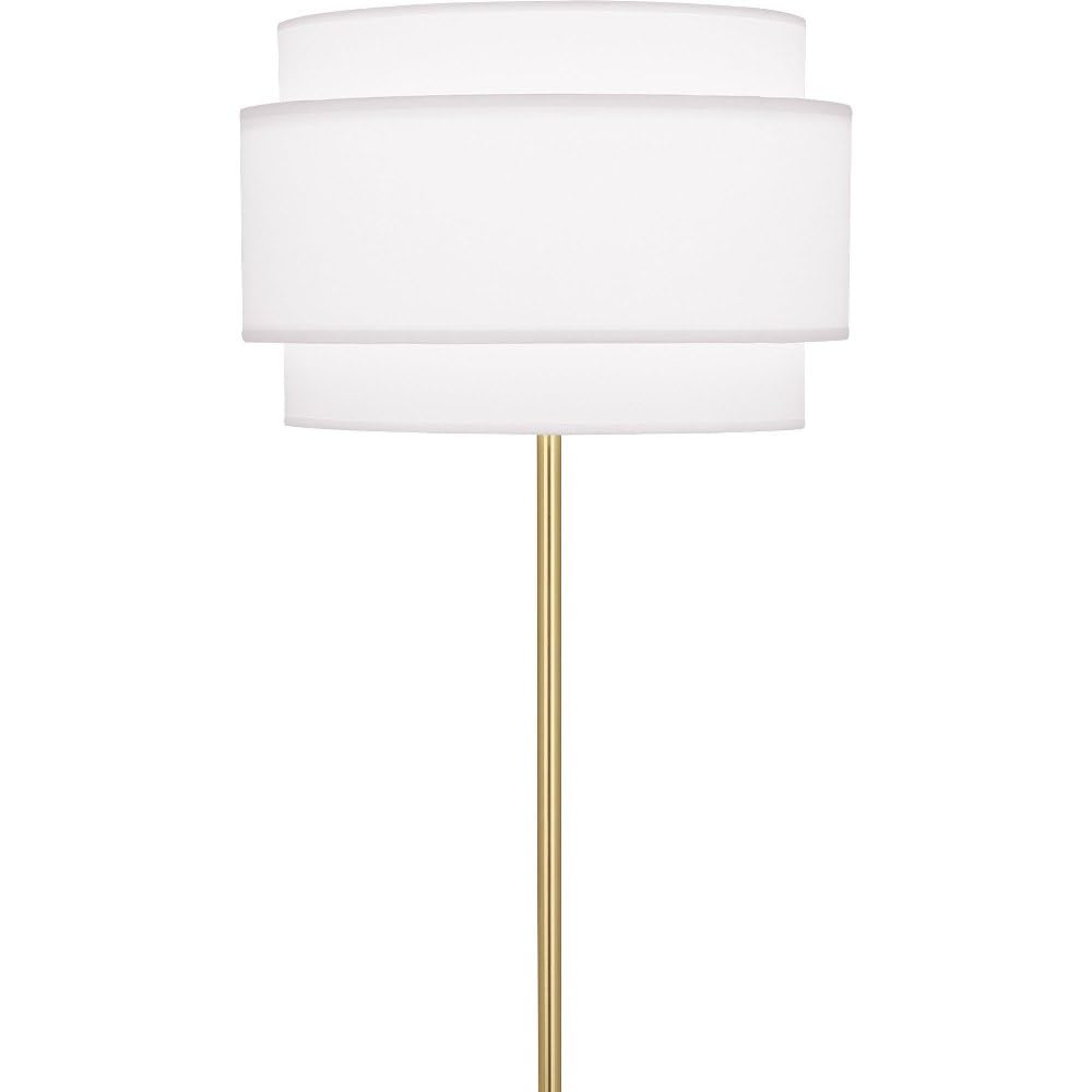 Robert Abbey Decker Brass Floor Lamp with Pearl Gray Shade - Modern Lighting for Living Room, Bedroom & Office - Dimmable LED Floor Lamp for Home Decor