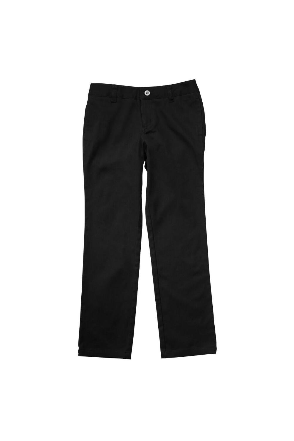 French Toast Girls' Adjustable Waist Stretch Twill Straight Leg Pants - Standard & Plus Sizes - Comfortable School Uniform & Casual Wear for Kids