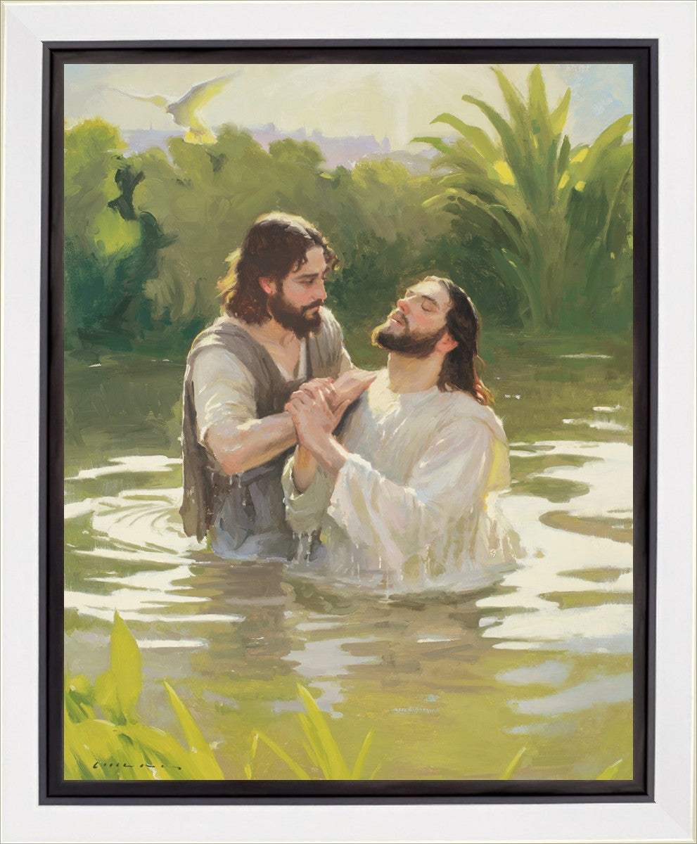 Baptism of The Savior Gallery Wrap Canvas - Religious Wall Art for Home & Church Decor - Perfect for Living Room, Bedroom, and Worship Spaces