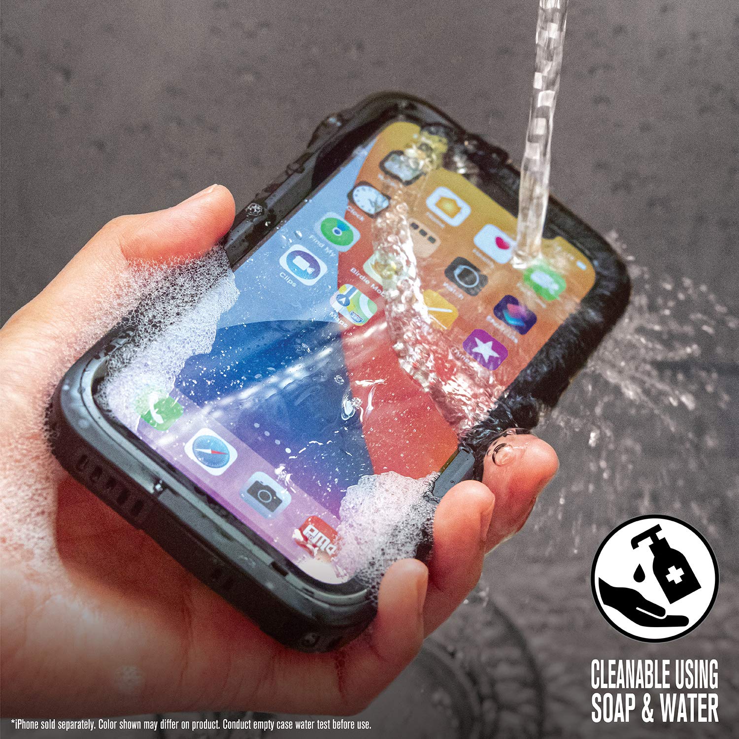 Catalyst 33ft Waterproof iPhone 12 Pro Case - 6.6ft Drop Proof, Clear Back, Compatible with Crux Accessories (Black) - Perfect for Swimming, Hiking & Outdoor Adventures