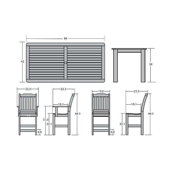 Lehigh 7-Piece Rectangular Counter Height Outdoor Dining Set - Patio, Garden, Backyard Furniture for Dining & Entertaining