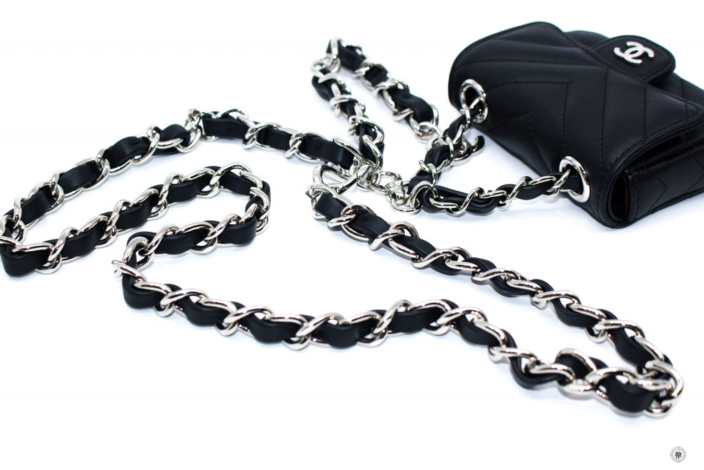 Chanel Classic Belt Bag AP2305B07199 - Black Calfskin Shoulder Bag with Silver Hardware | Luxury Crossbody Purse for Women, Perfect for Date Night & Evening Events