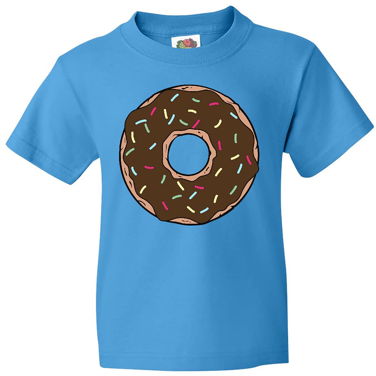 Inktastic Chocolate Donut Print Youth T-Shirt - Cute Doughnut Graphic Tee with Glaze & Sprinkles Design for Kids & Teens | Perfect for Birthday Parties, Donut Lovers & Casual Wear
