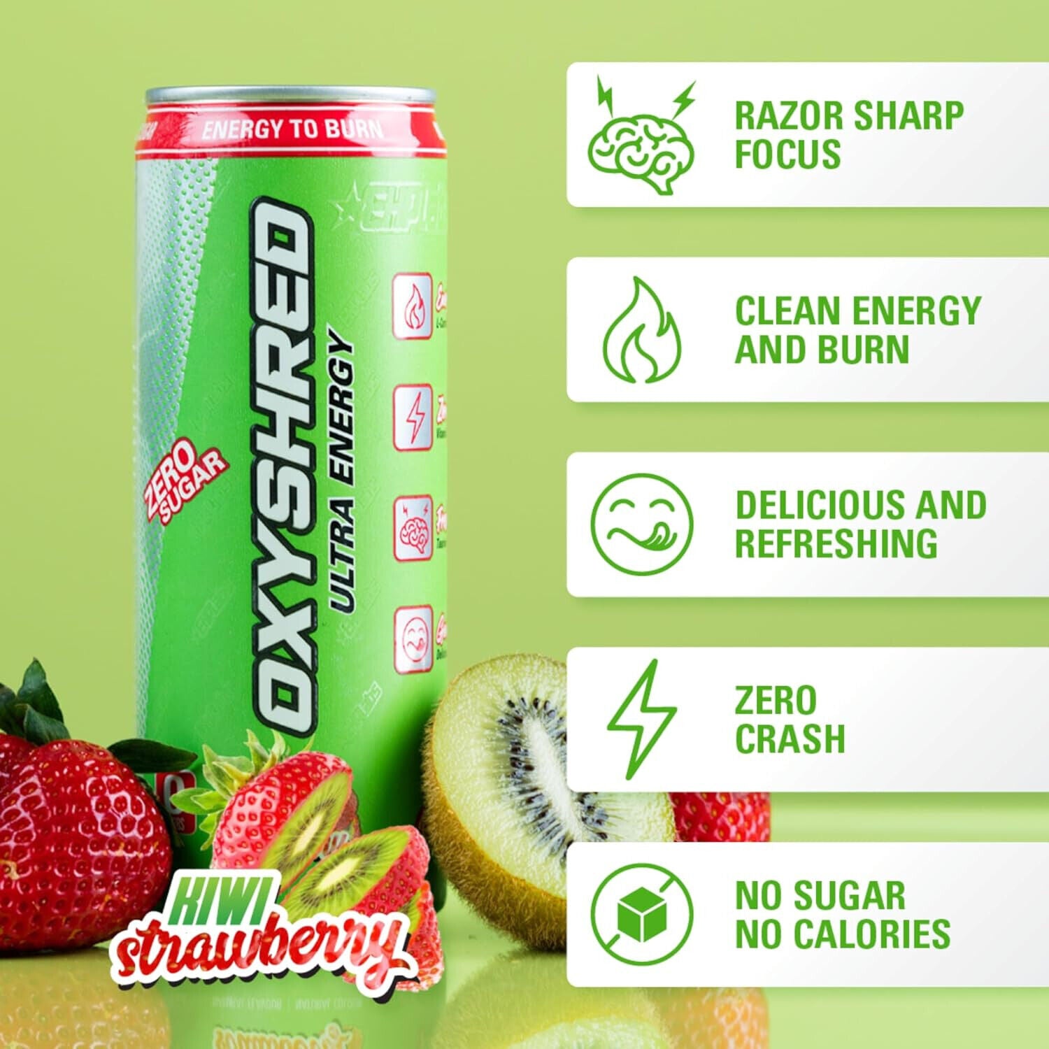 EHP Labs OxyShred Ultra Energy Drink RTD - 12 Pack (355ml Each) | Fat Burning & Performance Booster | Pre-Workout, Gym & Fitness Fuel