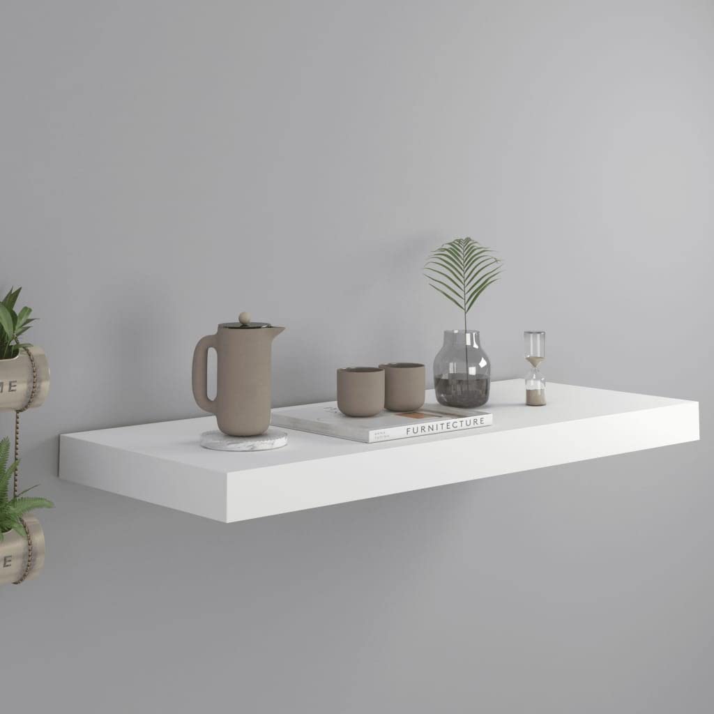 Modern Floating Wall Shelf - White 23.6
