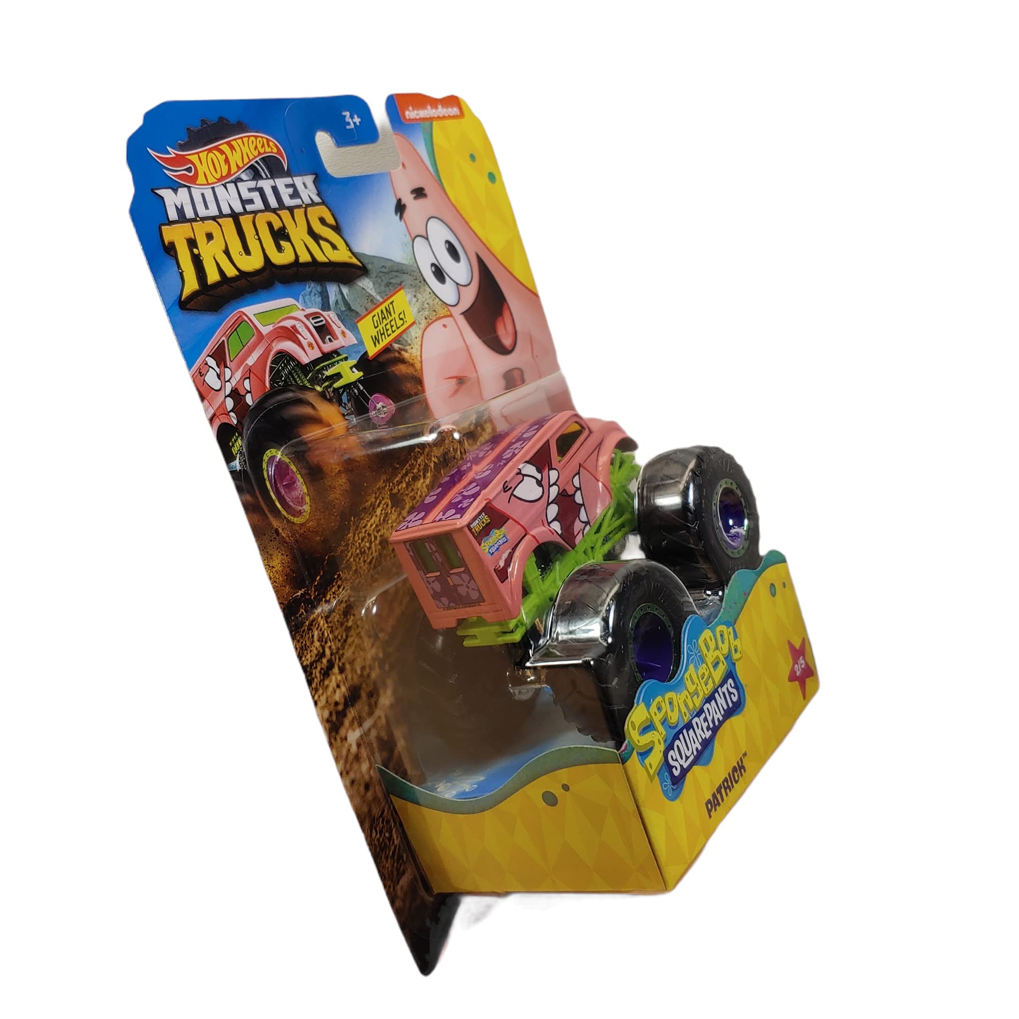 Hot Wheels Monster Trucks Spongebob Squarepants 1:64 Scale Die-Cast Vehicle with Giant Wheels - Patrick Star Edition (2020 Collection) | Kids Toys, Gift for Boys & Girls, Birthday Party Favors, Collectible Display