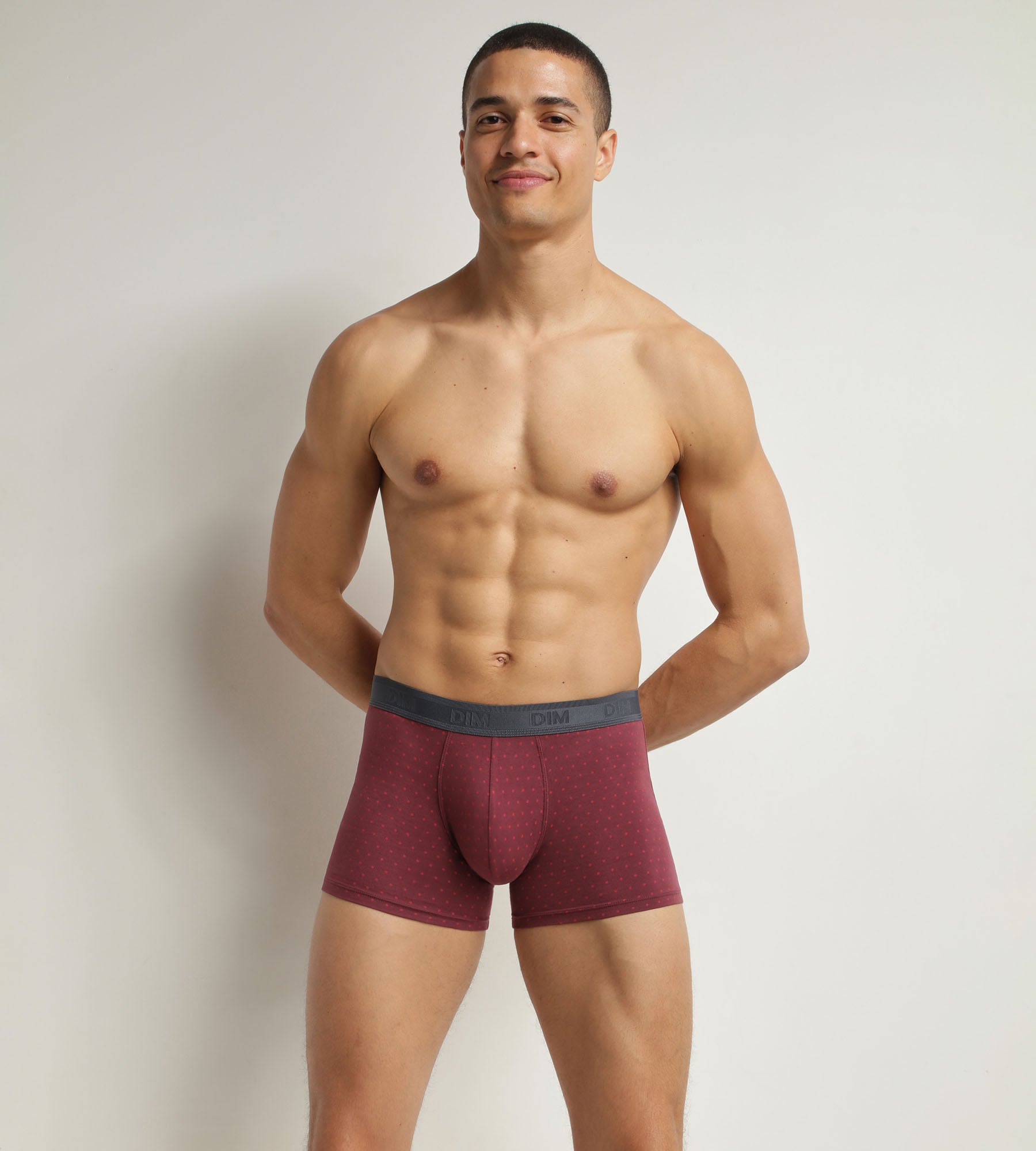 Men's Stretch Cotton Boxer Briefs with Polka Dot Print - Comfortable Underwear for Daily Wear & Casual Outfits