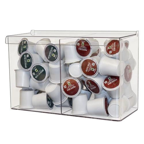 Clear Mini Double Bin Bulk Dispenser - Perfect for Organizing Office Supplies, Kitchen Utensils, and Craft Materials