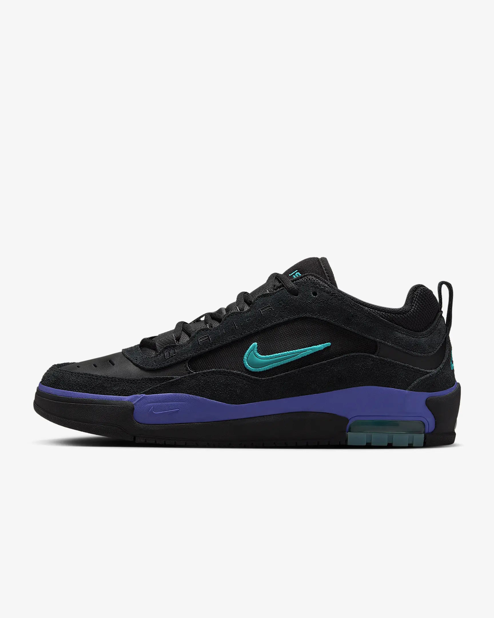 Nike SB Air Max Ishod Skateboarding Shoes - Black Grape Colorway | Men's High-Performance Sneakers for Skateboarding & Streetwear Fashion | Perfect for Skaters, Urban Style & Casual Wear