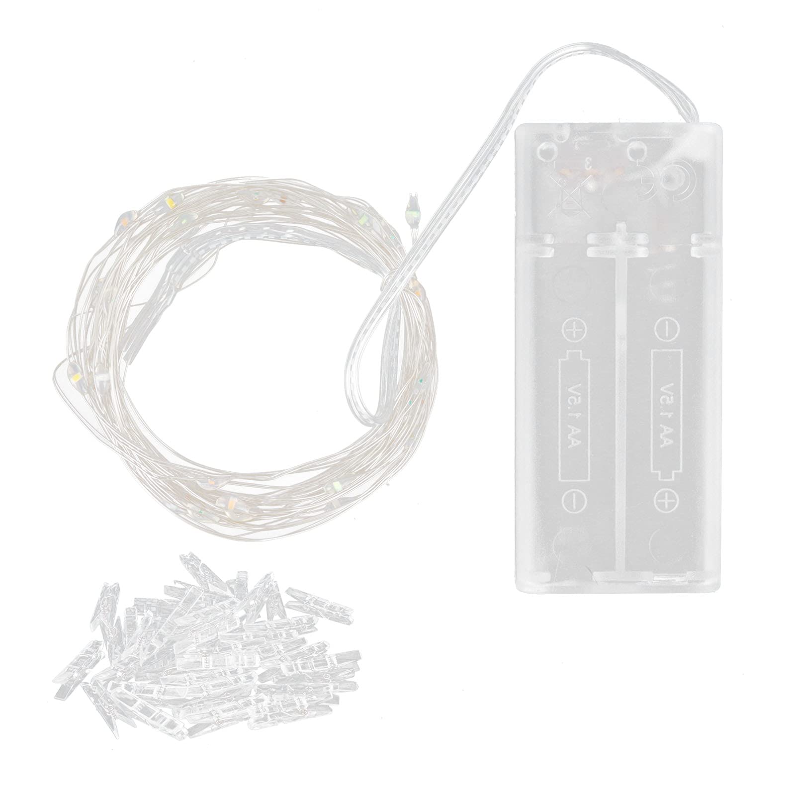 Acouto 40LED Photo Clip String Lights - 4m Decorative Fairy Lights with 40 Clips, Colorful Copper Wire for Bedroom, Dorm, Wedding & Party Decor | Perfect for Wall Decor, Photo Displays & Ambient Lighting