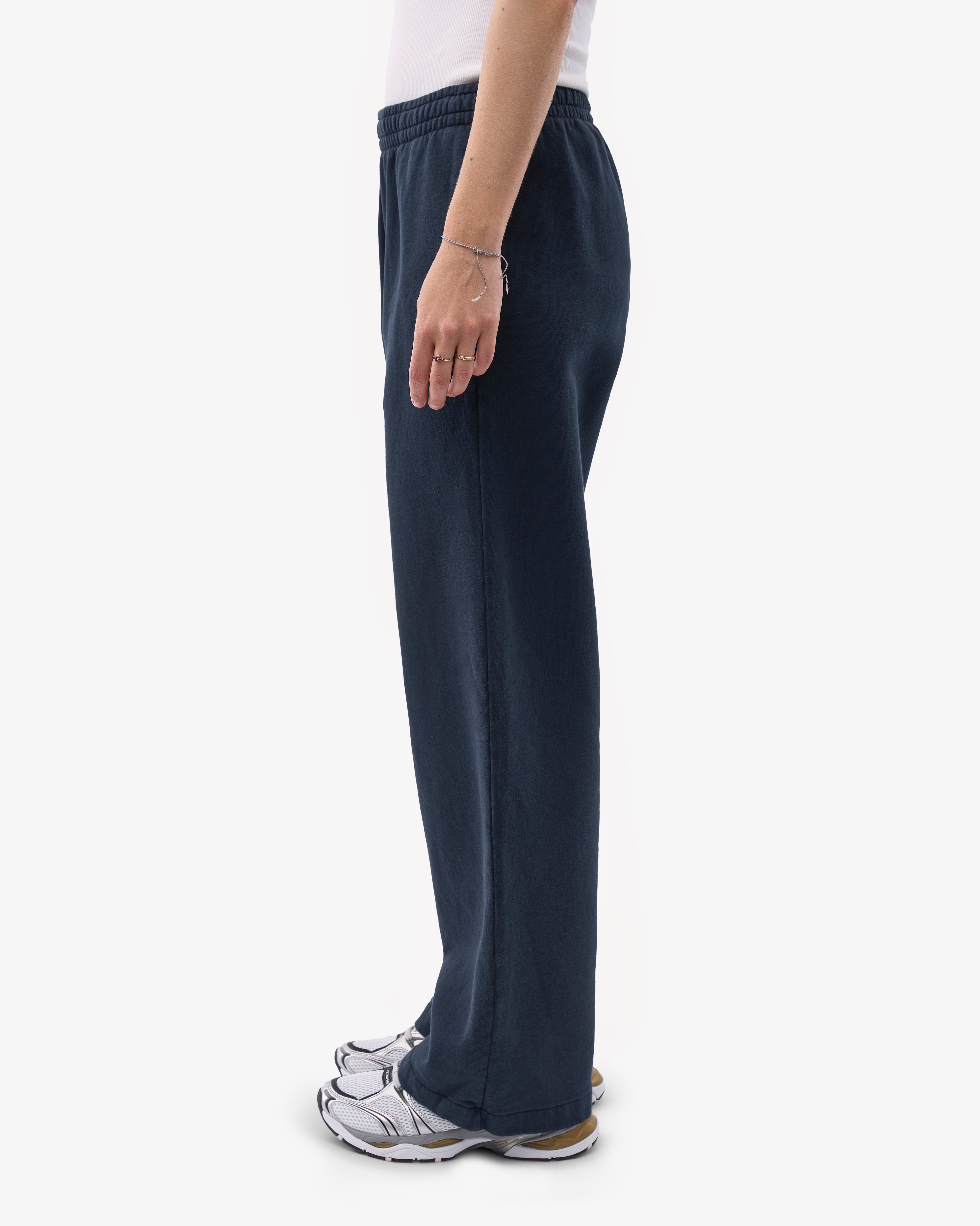 Organic Straight Leg Sweatpants for Women - Soft Navy Blue Cotton Lounge Pants - Perfect for Yoga, Running & Casual Wear