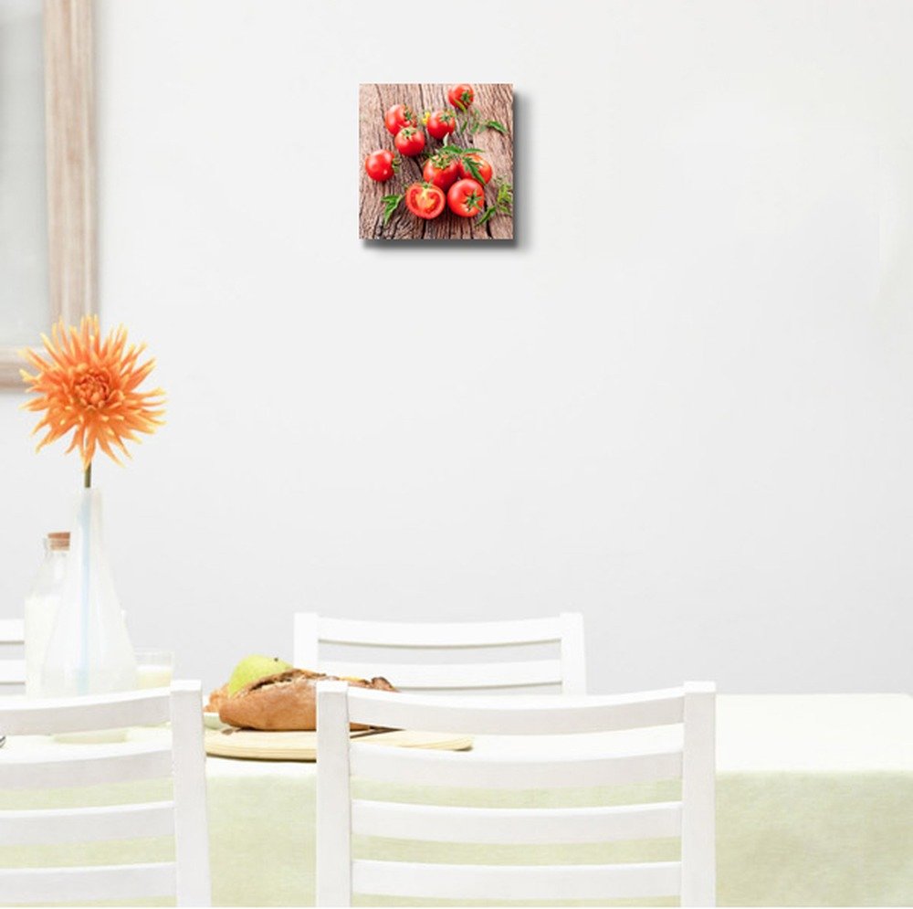Fresh Red Tomatoes on Wooden Table Canvas Print - 12