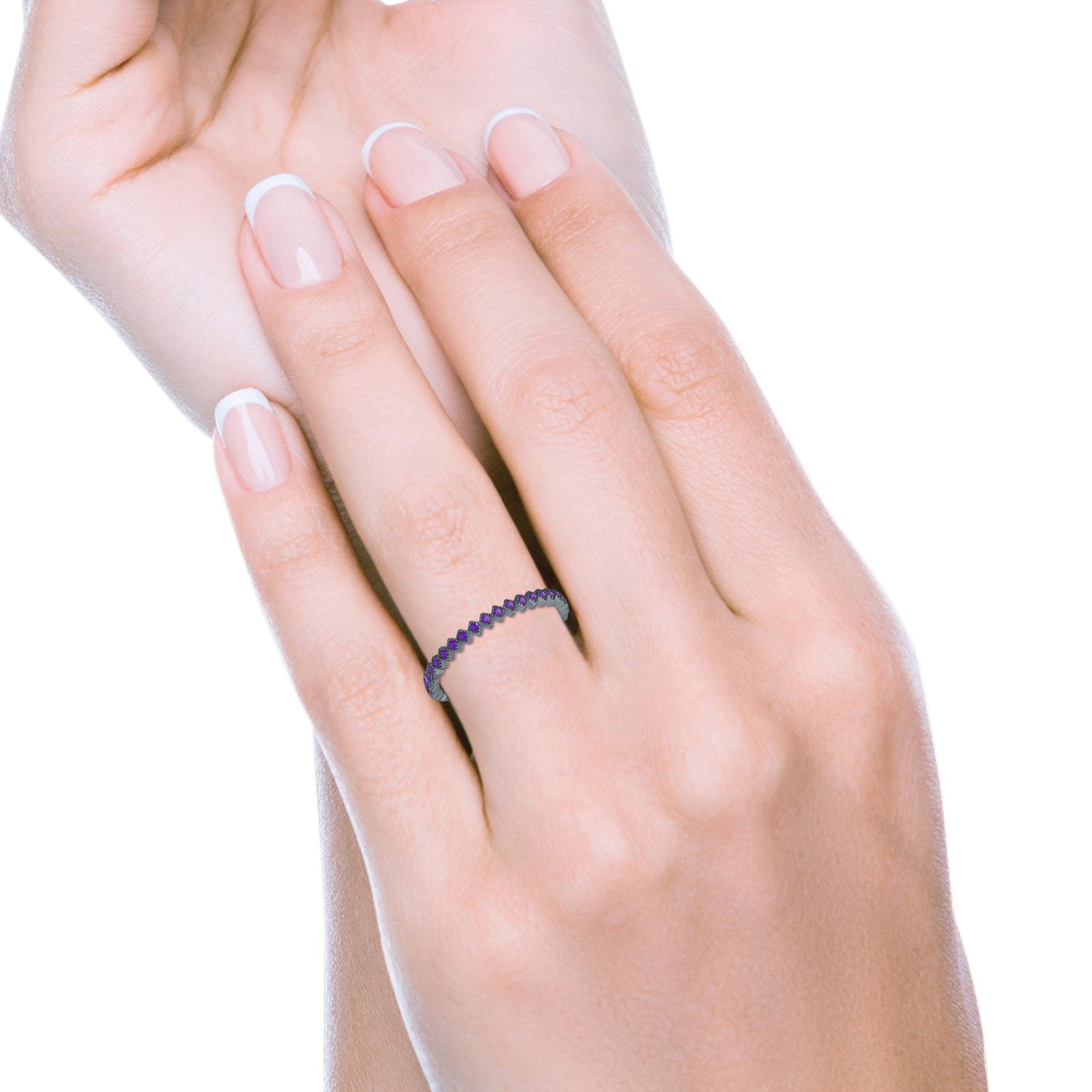 2mm Full Eternity Wedding Band Ring - Simulated Cubic Zirconia 925 Sterling Silver - Perfect for Engagement, Anniversary & Bridal Jewelry Gifts