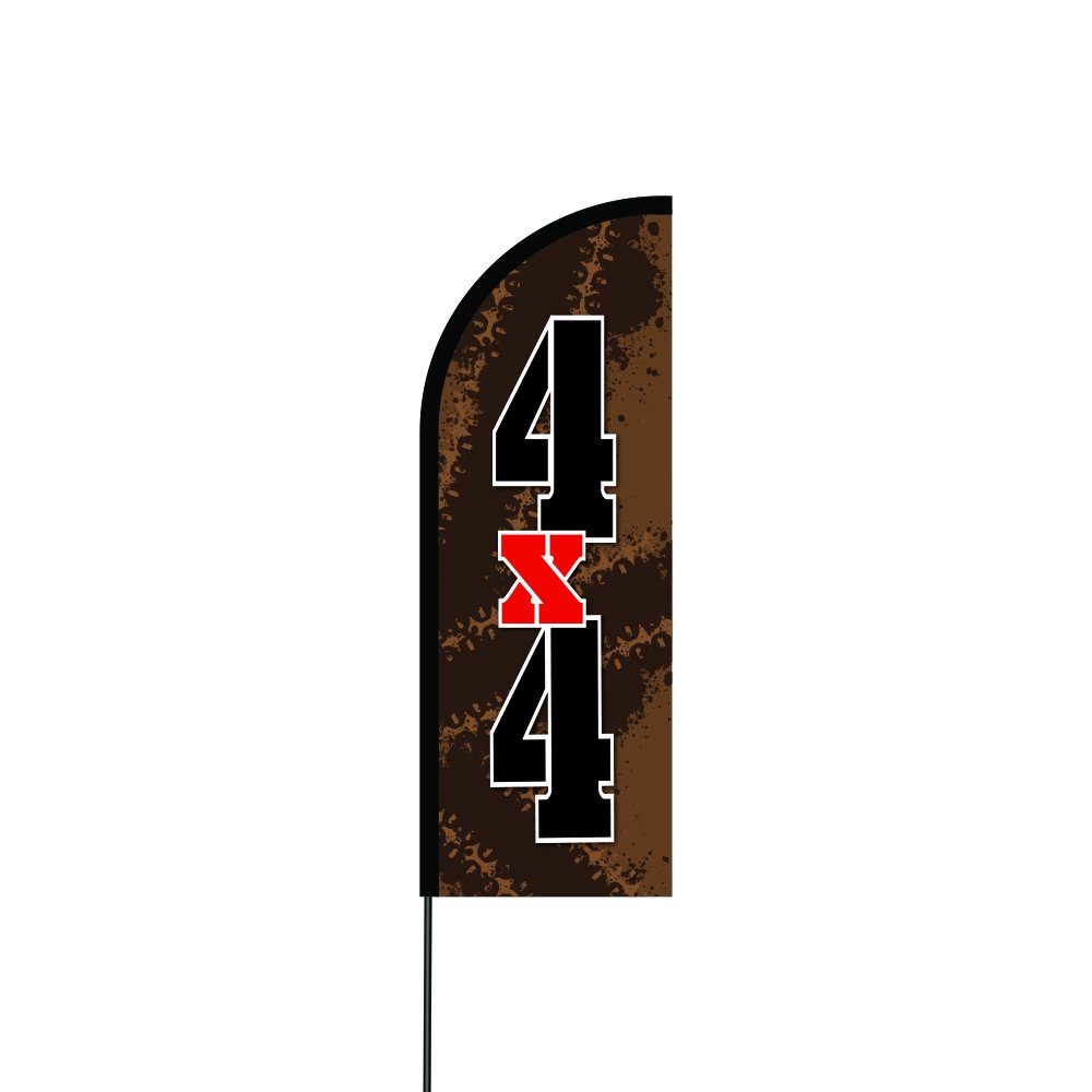 14' Feather Flag Flex Banner with Carbon Composite Pole Kit - Durable Outdoor Advertising for Events, Car Dealerships & Sports Games (45-QO5Y-E1BG)