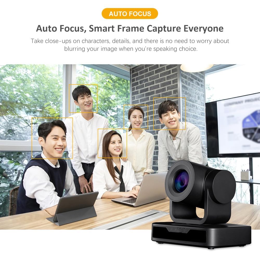 Cousopo PTZ Camera 1080P HD Video Conference Webcam with 10X Optical Zoom, USB Plug and Play for Teleconferencing, Live Streaming, Broadcasting, Online Meetings & Remote Learning