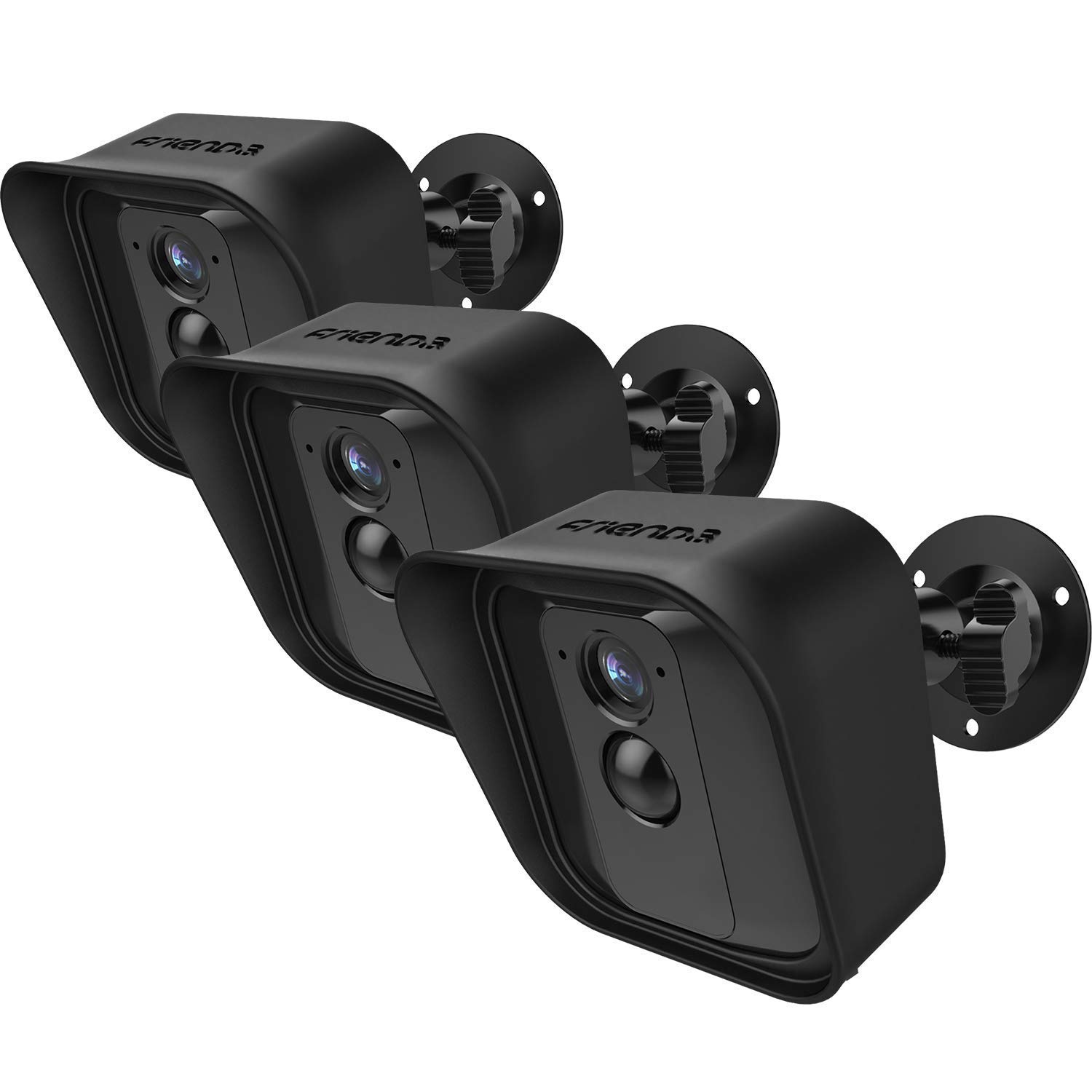 Frienda Blink XT Camera Wall Mount Bracket - Weatherproof 360° Adjustable Security Camera Mount with Silicone Cover for Blink XT Indoor/Outdoor Cameras (3-Pack, Black) - Perfect for Home Surveillance, Garage Monitoring & Outdoor Security