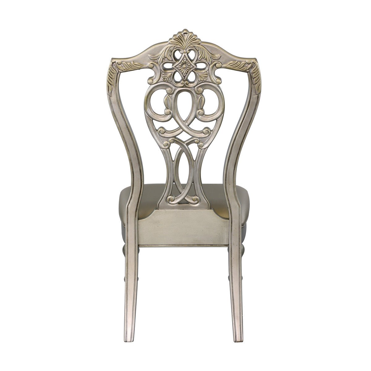 Catalonia Platinum Gold Side Chairs - Set of 2 Modern Dining Chairs for Kitchen, Dining Room & Office | Elegant Accent Chairs with Metal Frame