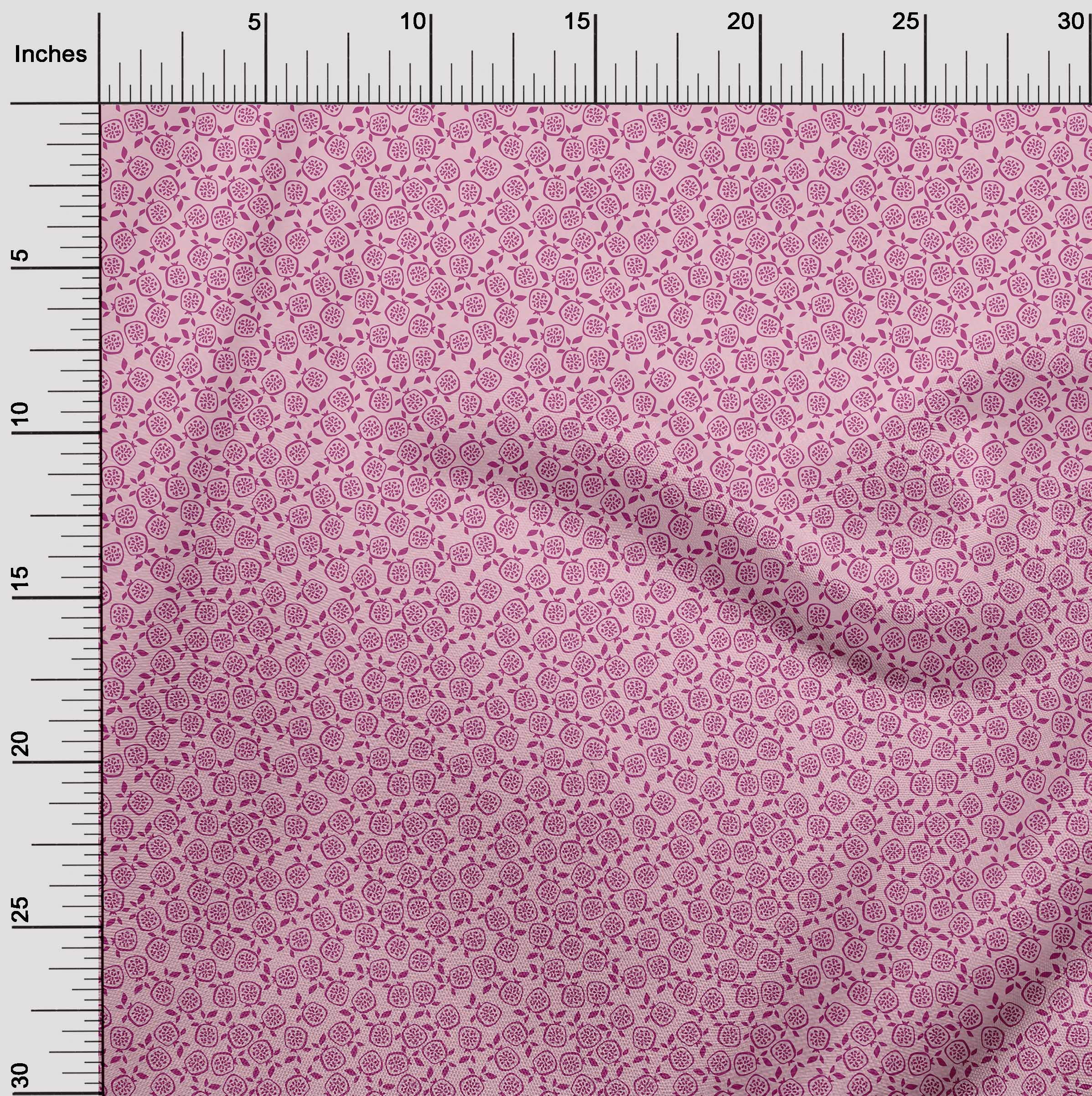 Premium 100% Cotton Cambric Fabric - Pink Pomegranate Print Dress Material by the Yard, 42 Inch Wide | Perfect for Dresses, Skirts, and DIY Fashion Projects