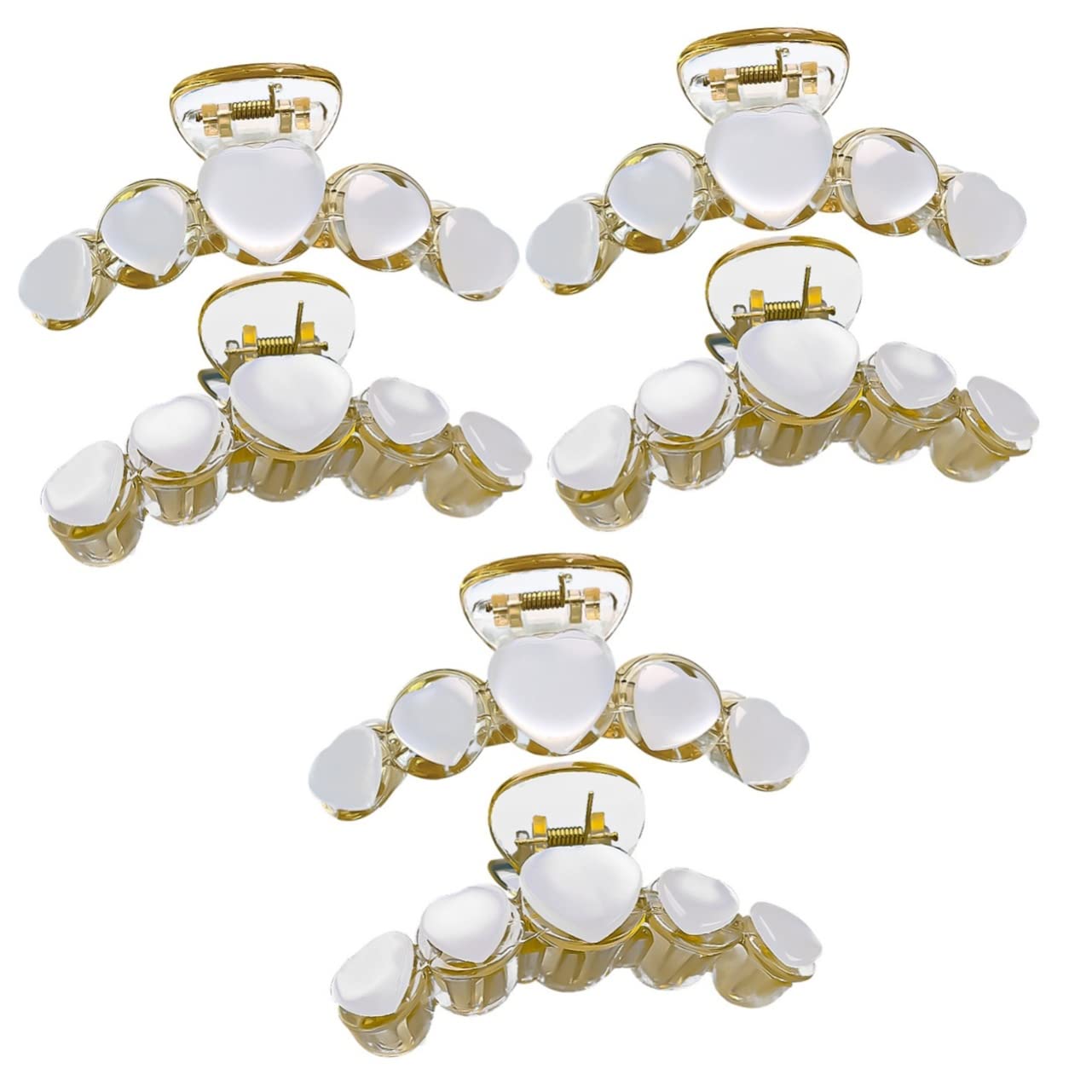 Beaupretty 6 Pcs Heart Hair Clips for Women & Girls - Cute Love Clip Hair Clamps for Thick Hair, Large Hair Claw Clips - Perfect for School, Parties, Weddings & Everyday Hairstyles