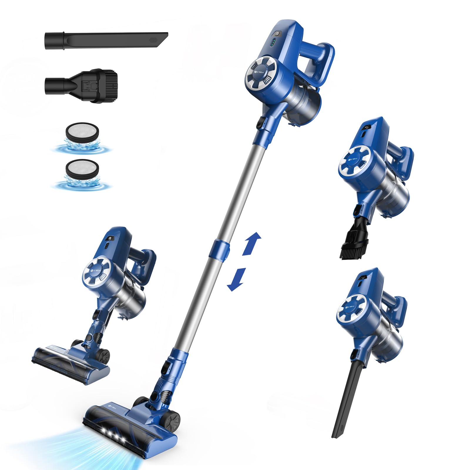 N3S Cordless Vacuum Cleaner - 6-in-1 Lightweight Stick Vacuum with 2200mAh Battery for Home & Pet Hair Cleaning