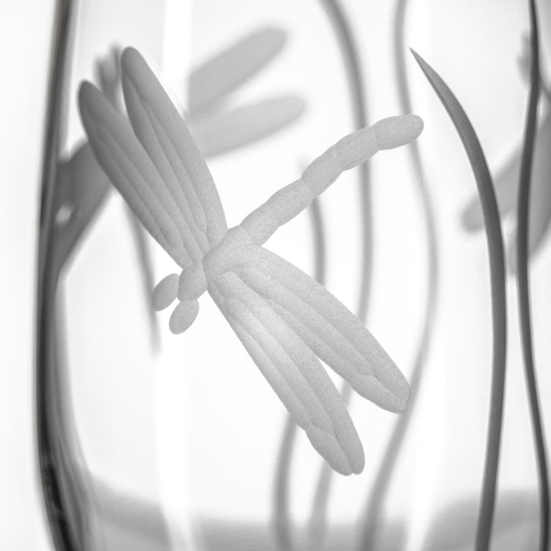 Dragonfly 16oz Footed Iced Tea Glasses - Set of 4 | Elegant Drinking Glasses for Iced Tea, Lemonade & Summer Beverages | Perfect for Parties, Picnics & Outdoor Dining