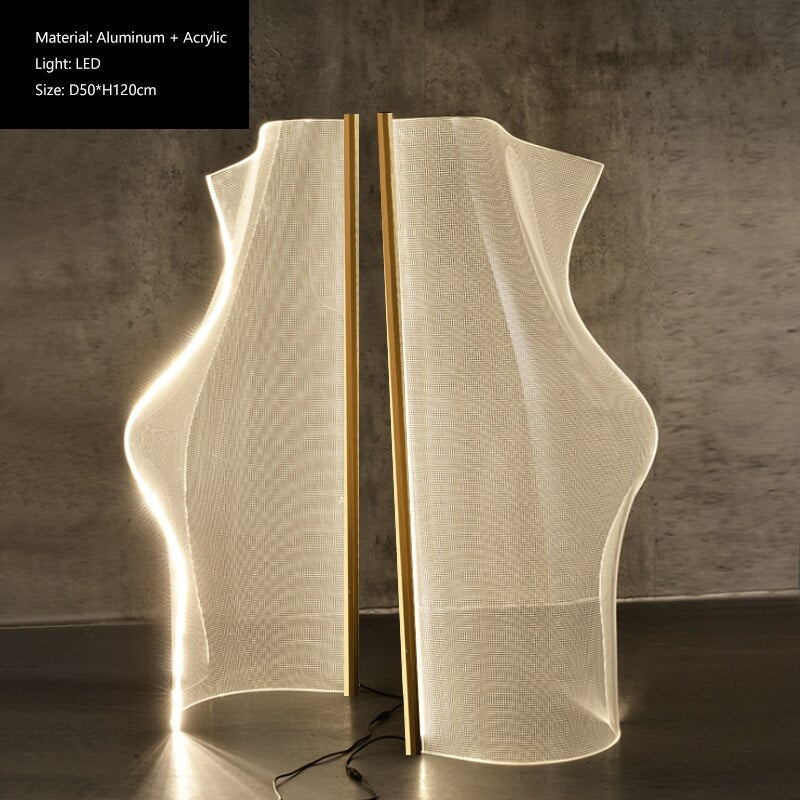 Modern LED Acrylic Floor Lamp - Adjustable Brightness, Energy Saving, Dimmable Standing Light for Living Room, Bedroom & Office - Perfect for Reading, Relaxing & Ambient Lighting