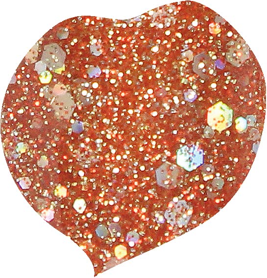 Mia Secret Gelux Soak-Off UV LED Gel Nail Polish - Orange Glitter Long Lasting Gel Polish for Nails - Cured with UV/LED Lamp - Perfect for Manicures, Pedicures & Nail Art Designs