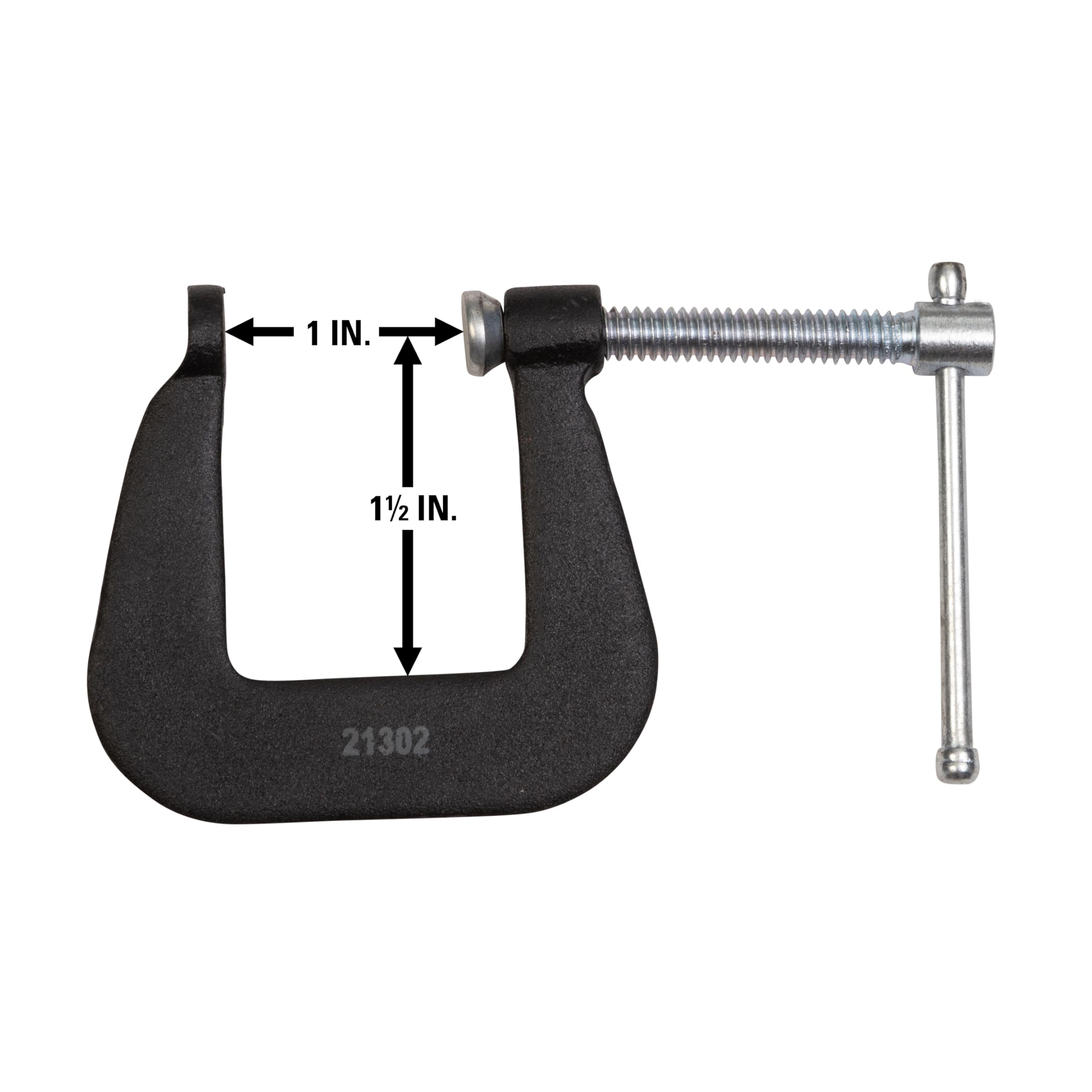 Wilton Super-Junior C-Clamp - 1 Inch Opening Capacity, 1.5 Inch Throat - Heavy Duty Metal Clamp for Woodworking, Metalworking & DIY Projects (Model 51) - Perfect for Securing Materials During Drilling, Sawing & Gluing