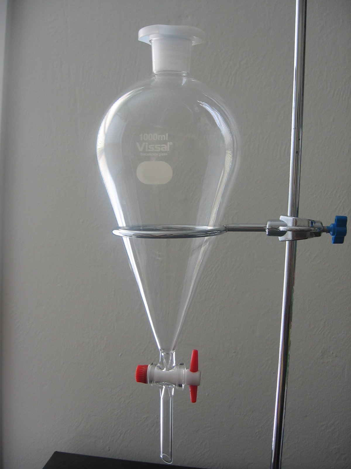 Premium 500ml Lab Glass Separatory Funnel with PTFE Stopcock, 24/29 Joint - Ideal for Chemical Extraction, Liquid Separation & Laboratory Experiments