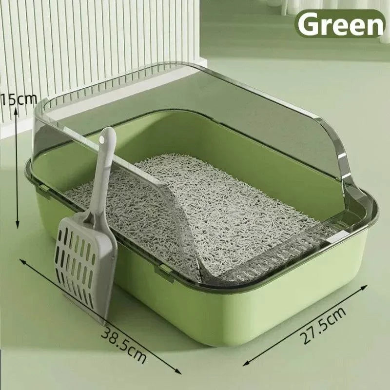 Semi-Enclosed Cat Litter Box with Odor Control - Privacy Hood for Indoor Cats - Perfect for Small Spaces & Apartments