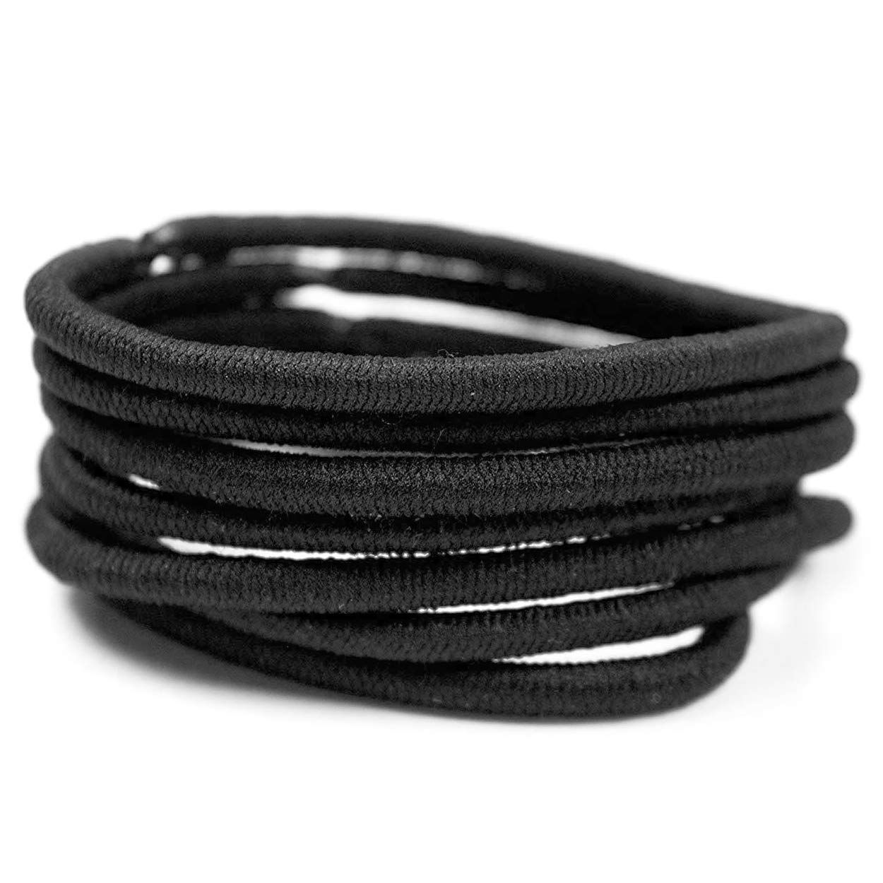 Scunci Black Elastic Hair Bands - 30 Count Pack | No-Slip Ponytail Holders for Women & Girls | Perfect for Workouts, School, and Everyday Styling