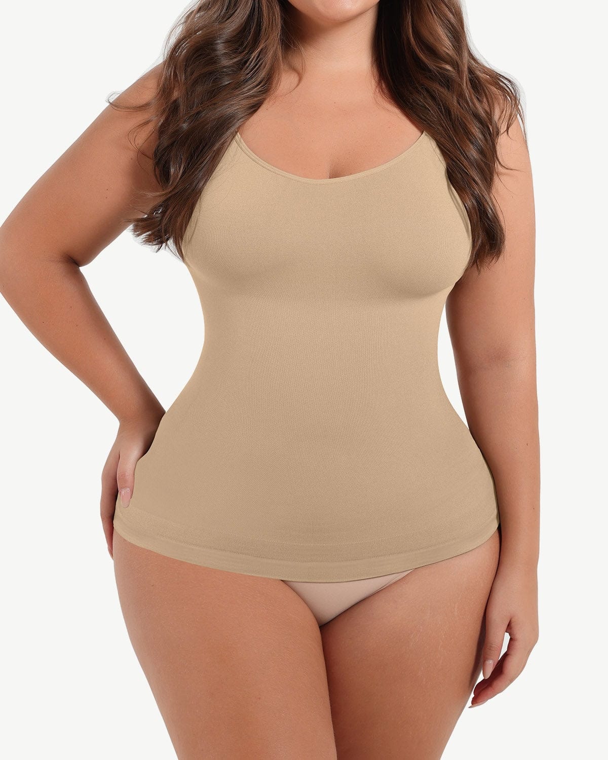 Seamless Tummy Control Shaping Cami Top for Women - Slimming Body Shaper Tank with Built-in Bra - Perfect for Workout, Layering & Everyday Wear