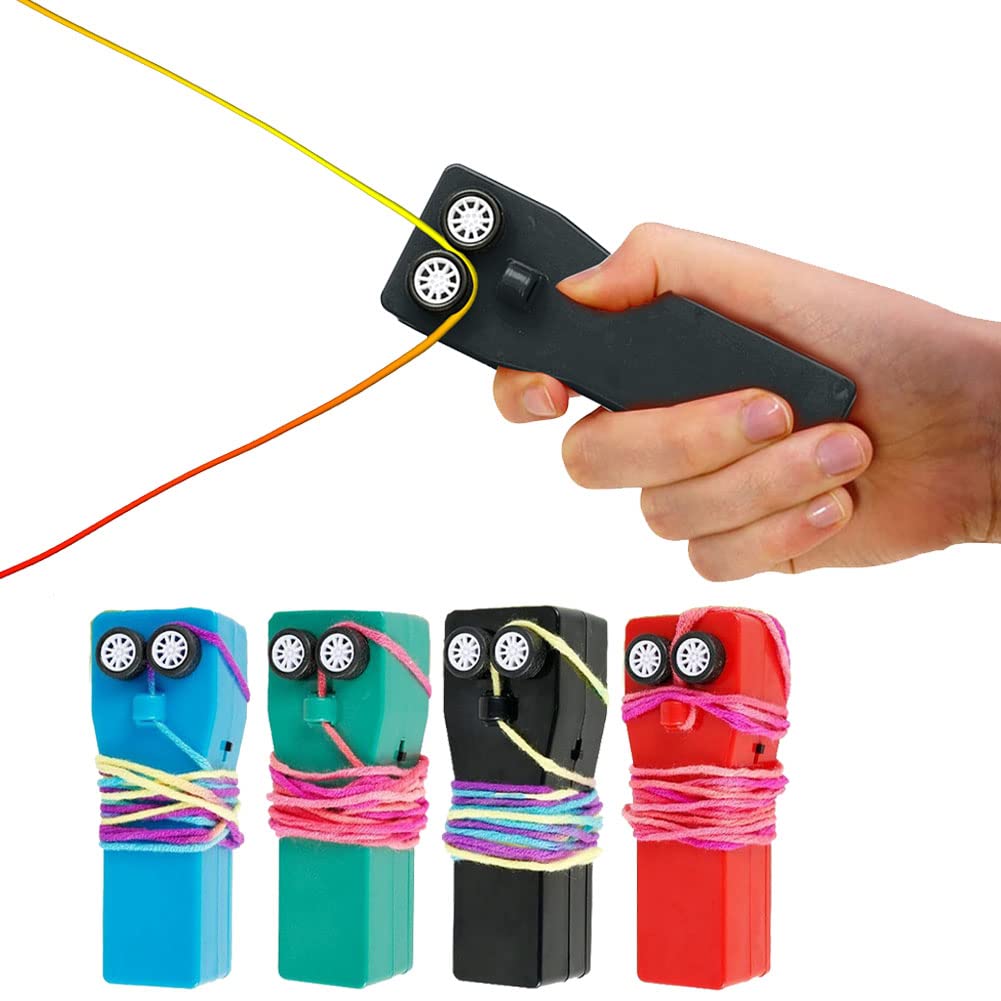 String Shooter Toy - Handheld Rope Launcher Propeller for Outdoor Games & STEM Learning (Black) - Perfect for Backyard Fun, Kids' Parties & Science Experiments