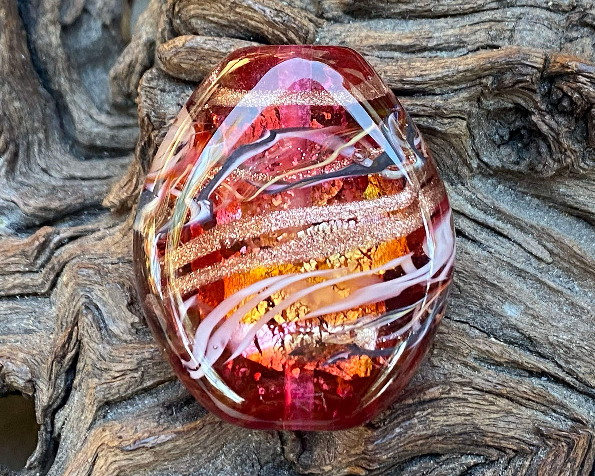 Pink Bling Lampwork Focal Bead SRA - Handmade Glass Beads for Jewelry Making, DIY Crafts, Bracelets & Necklaces - Perfect for Beading Projects & Gift Giving