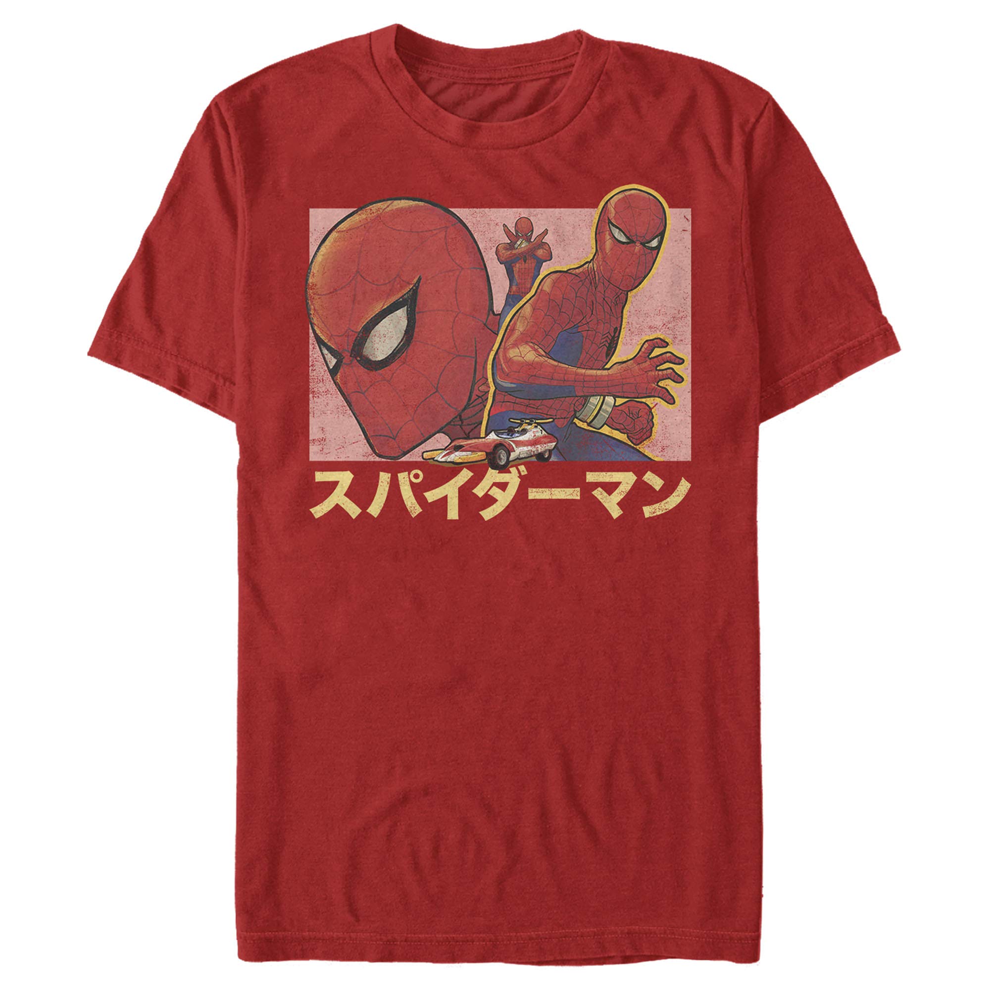 Marvel Men's Spider-Man Kanji Characters Graphic T-Shirt - Cool Superhero Tee for Casual Wear, Cosplay & Gifts