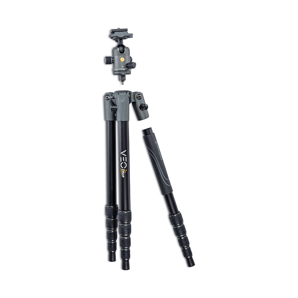 VEO 2S 235AB Lightweight Aluminum Travel Tripod & Monopod with 360° Ball Head - 13.2lbs/6kg Load Capacity - Perfect for Travel Photography, Hiking & Outdoor Adventures