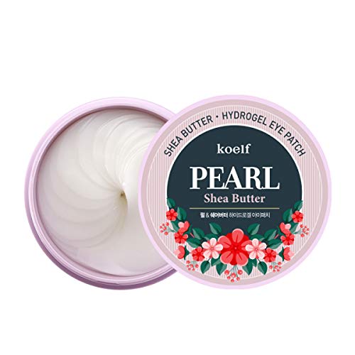 Koelf Pearl Shea Butter Hydrogel Eye Patches - 60 Pairs for Dark Circles, Puffiness & Wrinkles | Hydrating & Brightening Under Eye Treatment | Perfect for Night Routine, Travel & Skincare Gifts