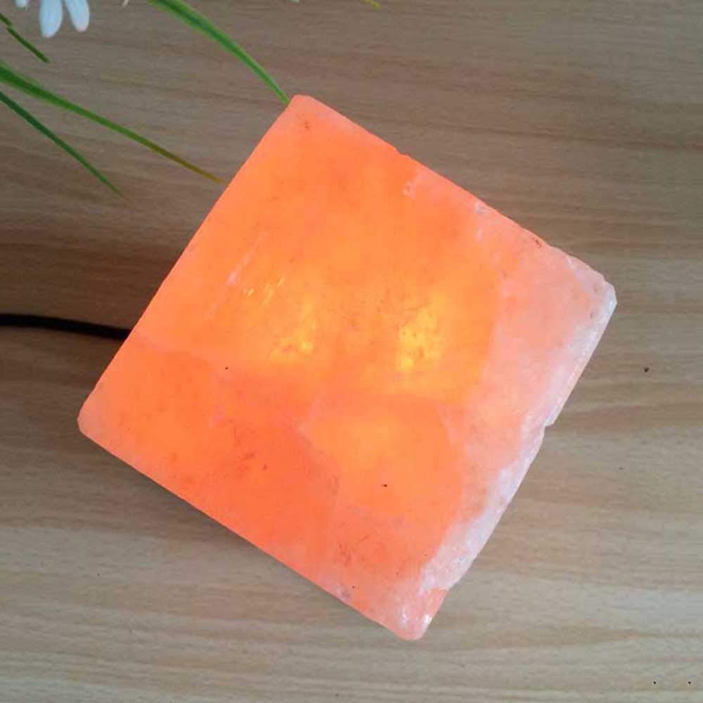 Dimmable Himalayan Salt Lamp - Natural Crystal Rock Night Light for Bedroom, Office & Study with E14 Bulb Base | Relaxing Atmosphere, Meditation Aid & Home Decor (Cuboid Shape)