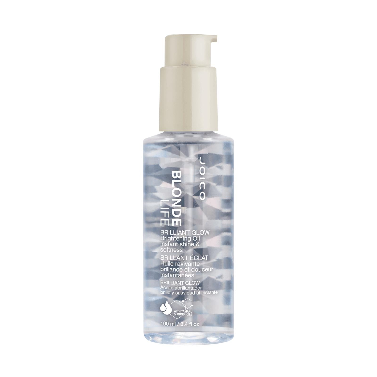 Joico Blonde Life Brilliant Glow Brightening Oil 100ml - Lightweight Hair Treatment for Blonde & Highlighted Hair - Adds Shine & Reduces Brassiness - Perfect for Daily Styling & Color Maintenance